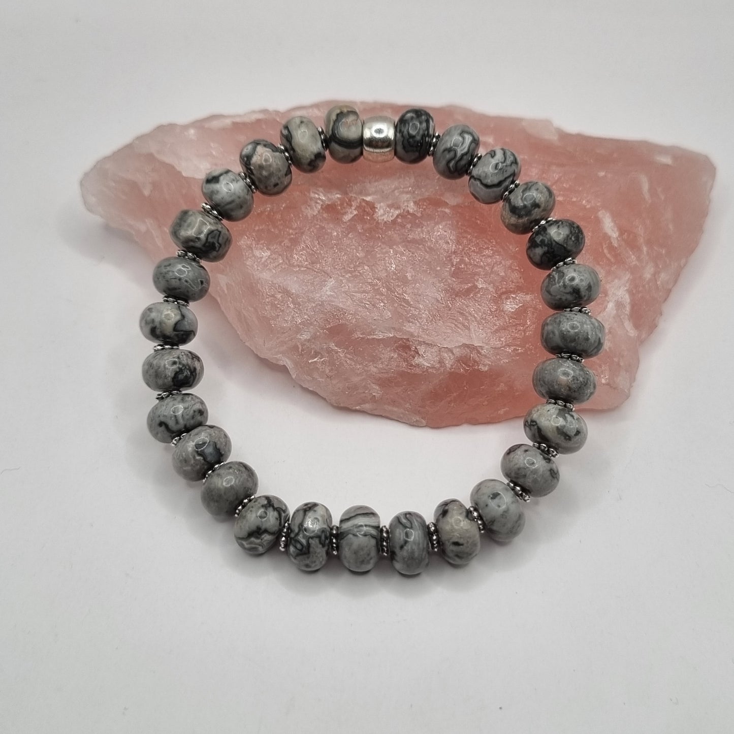 Abacus Grey Zebra Jasper Bracelet