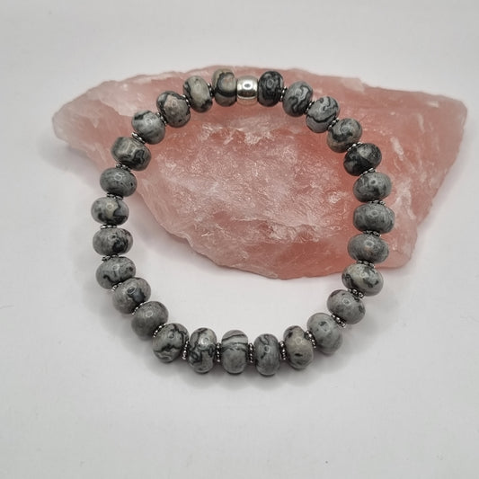 Abacus Grey Zebra Jasper Bracelet