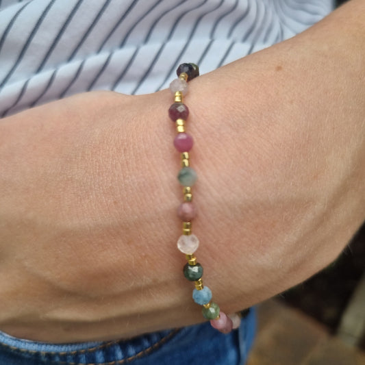 Adjustable Tourmaline Macrame Bracelet