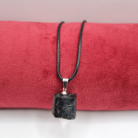 Rough Black Tourmaline Necklace