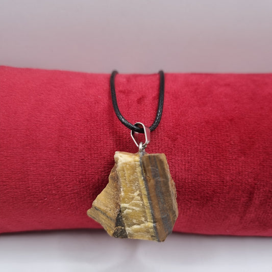 Rough Yellow Tiger's Eye Necklace