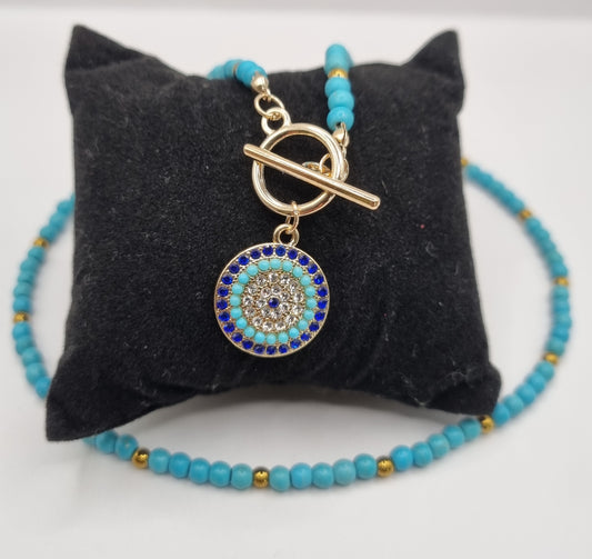 Evil Eye Beaded Necklace