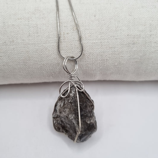 Black Tourmaline Silver Necklace