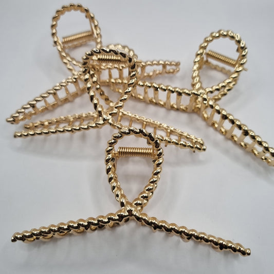 Gold Textured Claw Clip