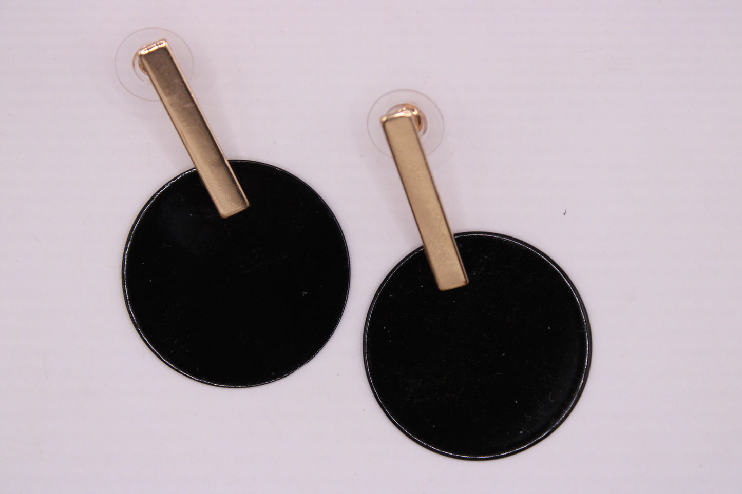 Black Medalion Earrings