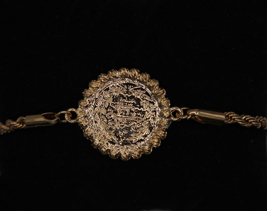 18k Gold Plated Medallion Bracelet