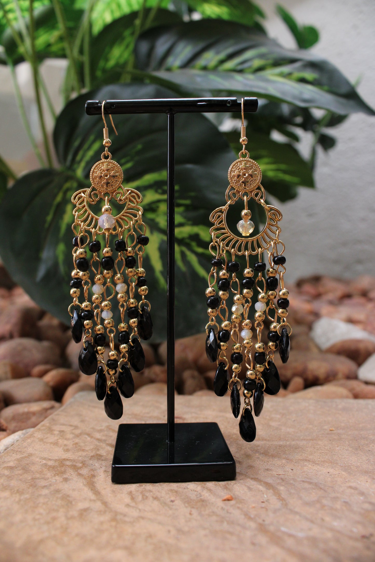 Moroccan Tassel Beaded Earrings
