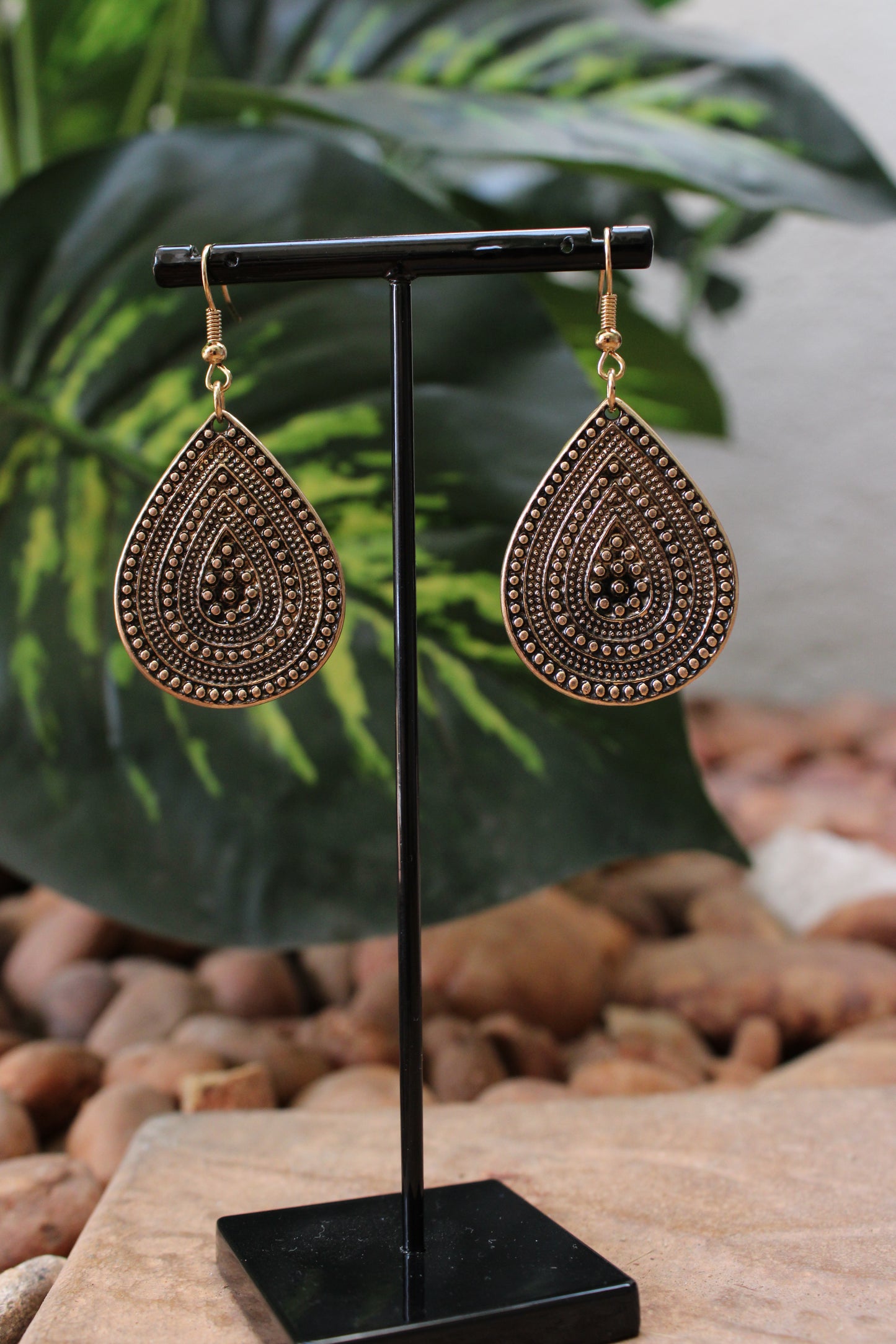 Bohemian Bronze Drop Earrings
