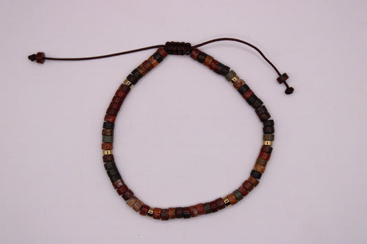 Adjustable African Turquoise Macrame Bracelet