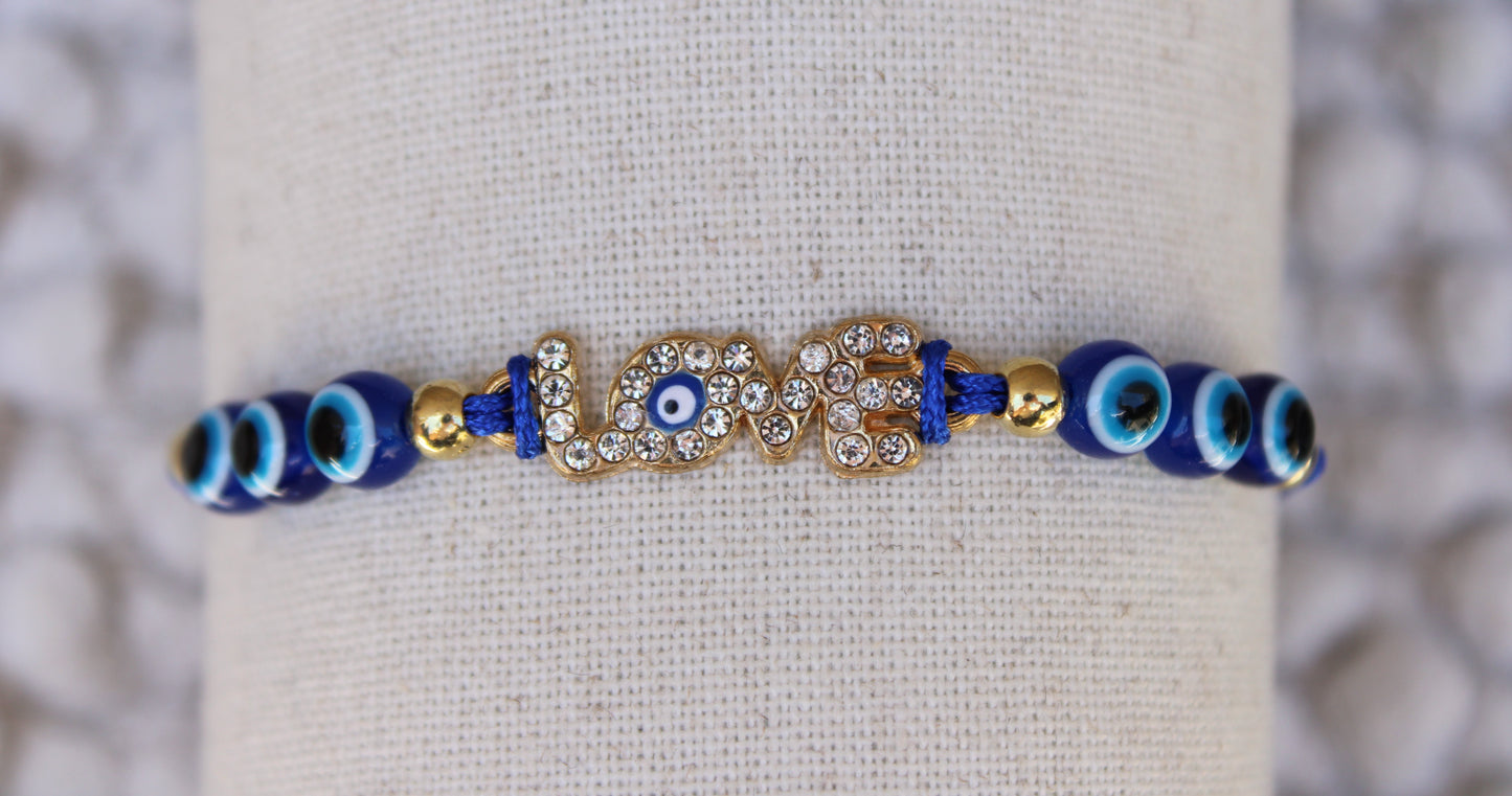 Evil Eye Macrame Adjustable Bracelet