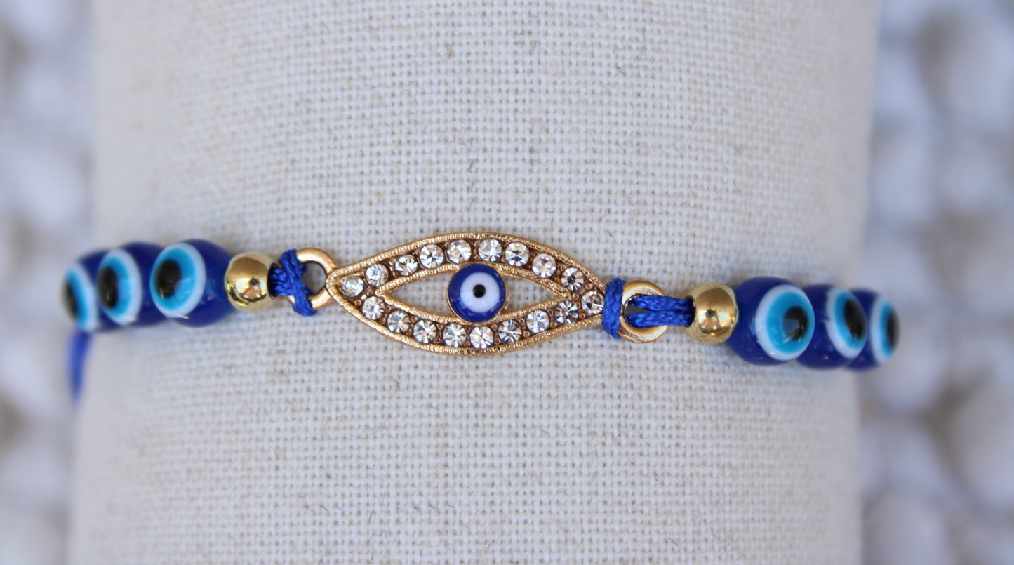 Evil Eye Macrame Adjustable Bracelet