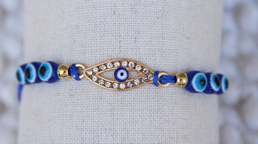 Evil Eye Macrame Adjustable Bracelet