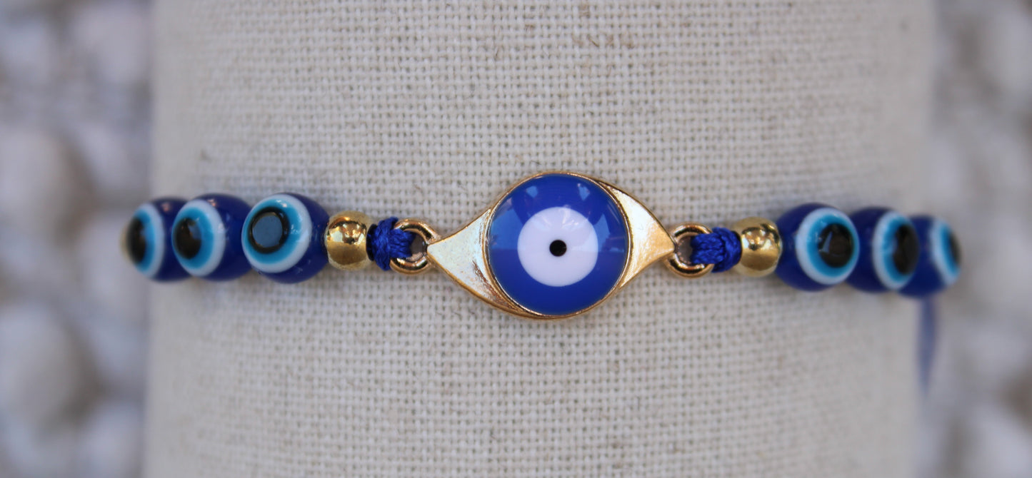 Evil Eye Macrame Adjustable Bracelet