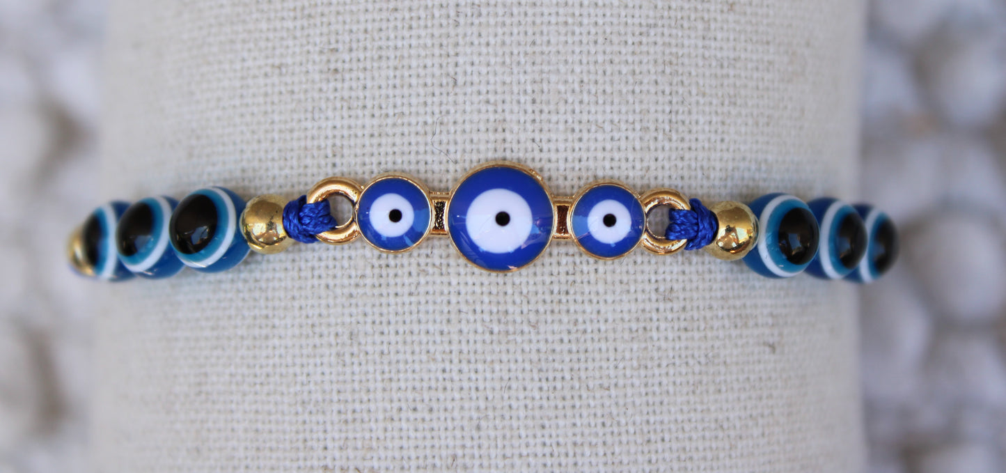 Evil Eye Macrame Adjustable Bracelet