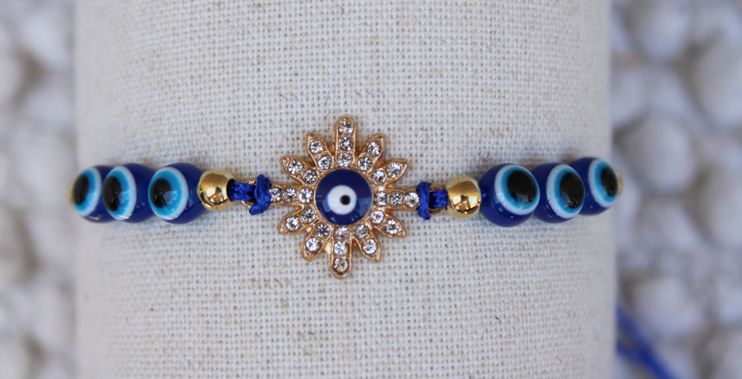 Evil Eye Macrame Adjustable Bracelet
