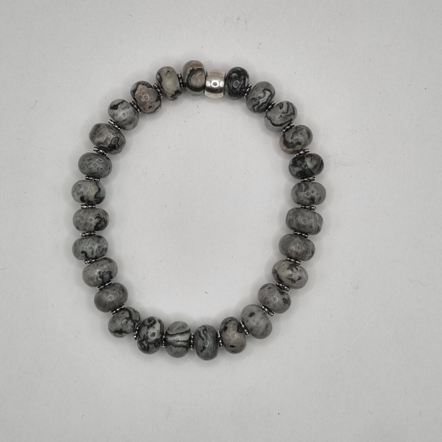 Abacus Grey Zebra Jasper Bracelet