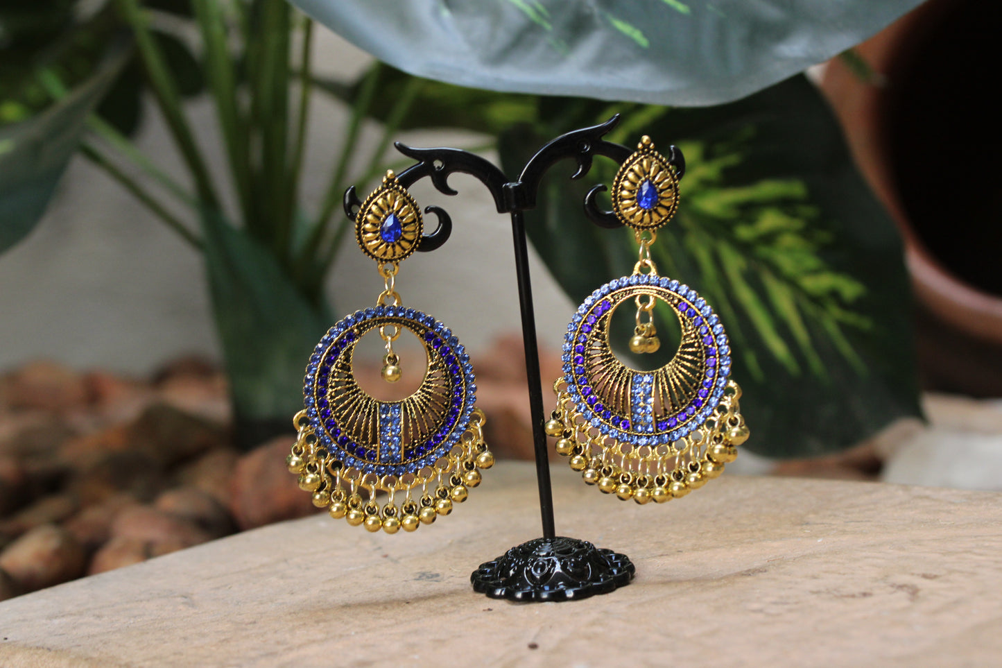Moroccan Style Blue Earrings