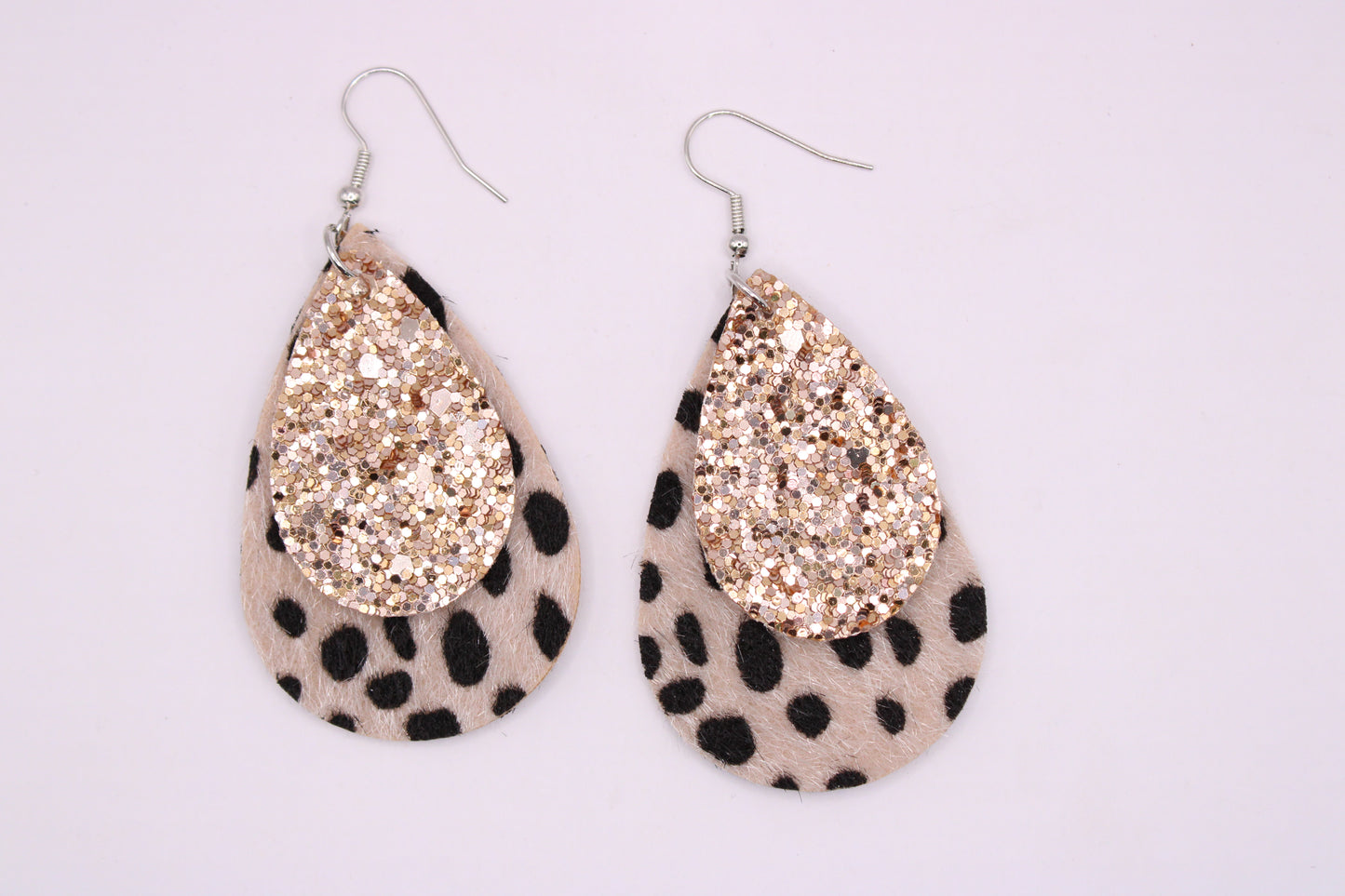 Leopard Sparkle Water Drop Earringse