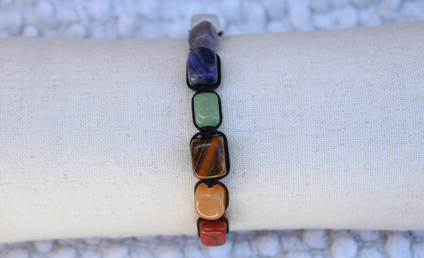 Adjustable Chakra Macrame Bracelet